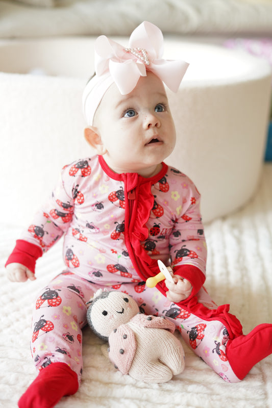 Lady Bug Romper (Red Frill)